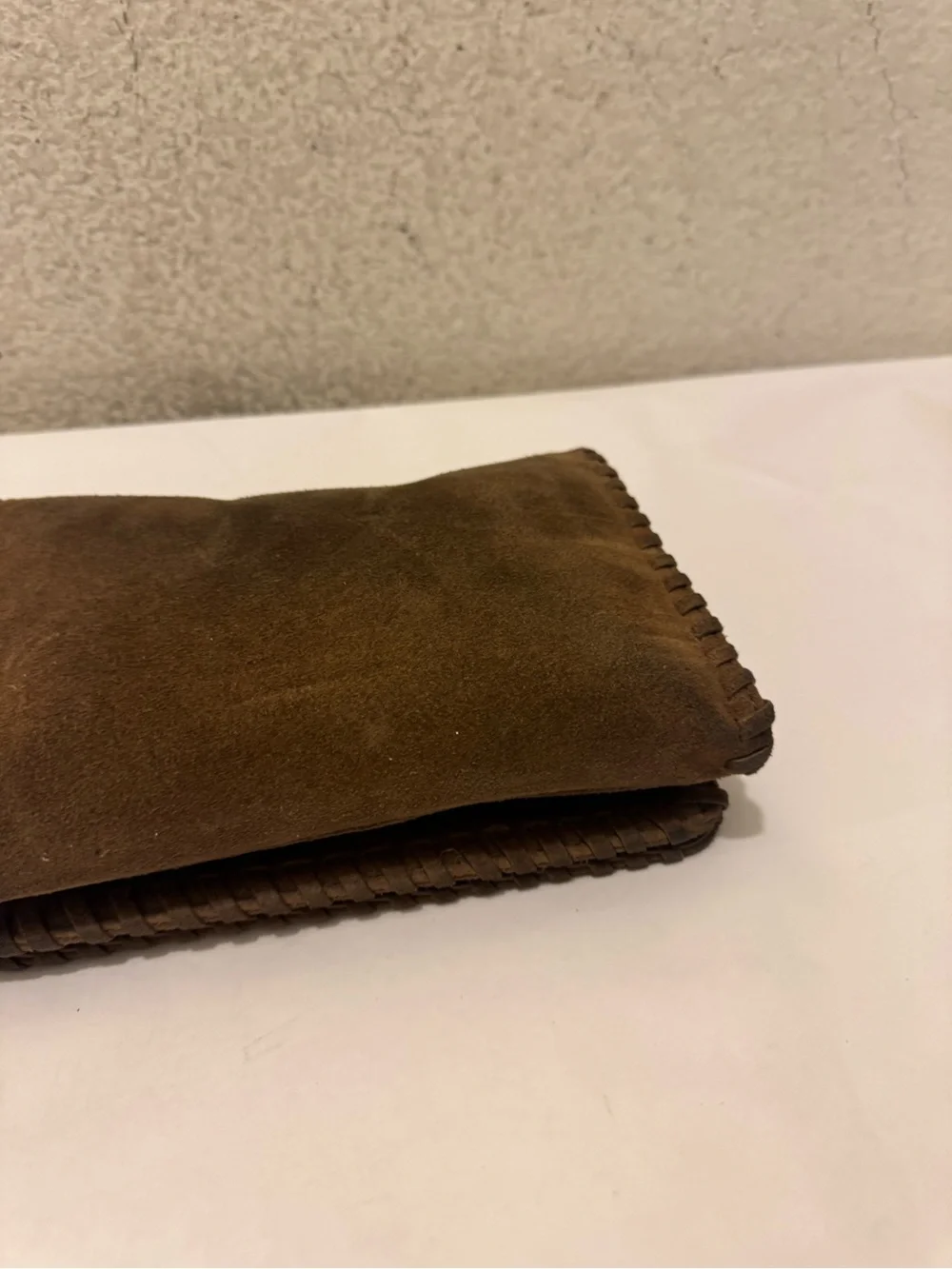 Tory Burch Brown Suede Whipstitched Crossbody